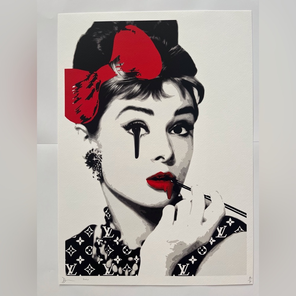 “Audrey Eye Drip R” by Death NYC, Street Graffiti Art, Breakfast at Tiffany’s